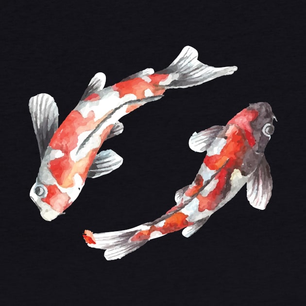 Asian Culture Japanese Koi Fish Japan Carp in the Pond by XOZ